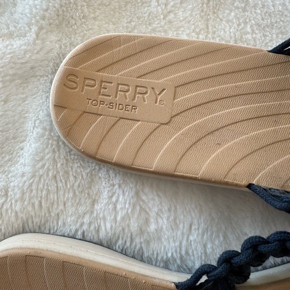 Sperry sea brook top sider women flip flops sandals size 11 Thong Navy Blue NWOT - Picture 4 of 6